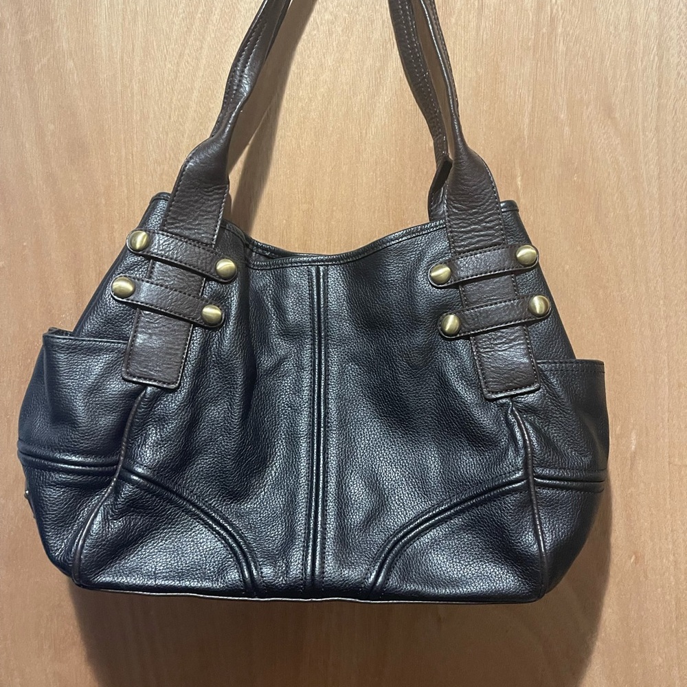 Tignanello Black and Brown Leather bag